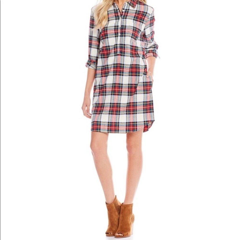 Lauren James Plaid Dakota Dress Ivory Size M